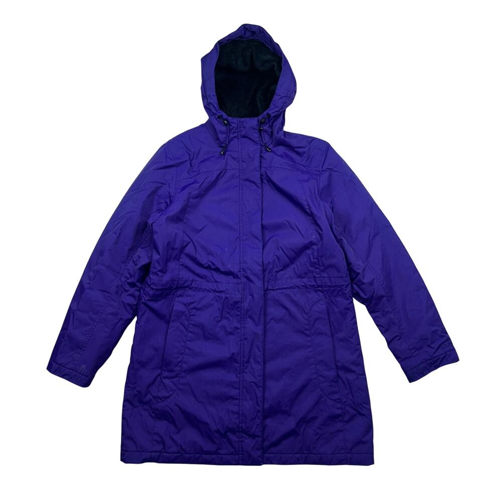L.L.Bean Women's Medium Purple Insulated Fleece Lined Hooded Parka Coat